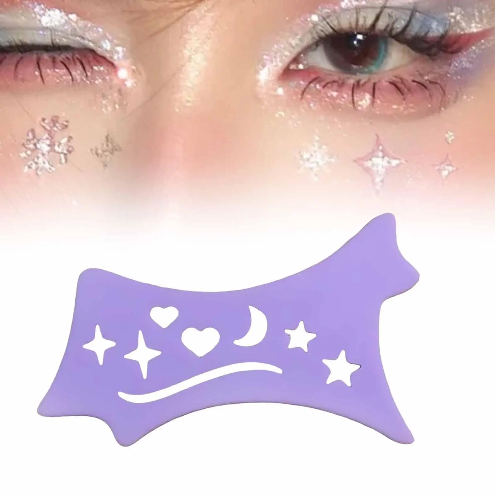 Eyeliner-Schablonen-Applikator, Silikon-Make-up-Werkzeug mit Glitzer-Eyeliner-Stift für schnelles Augen-Make-up für Anfänger