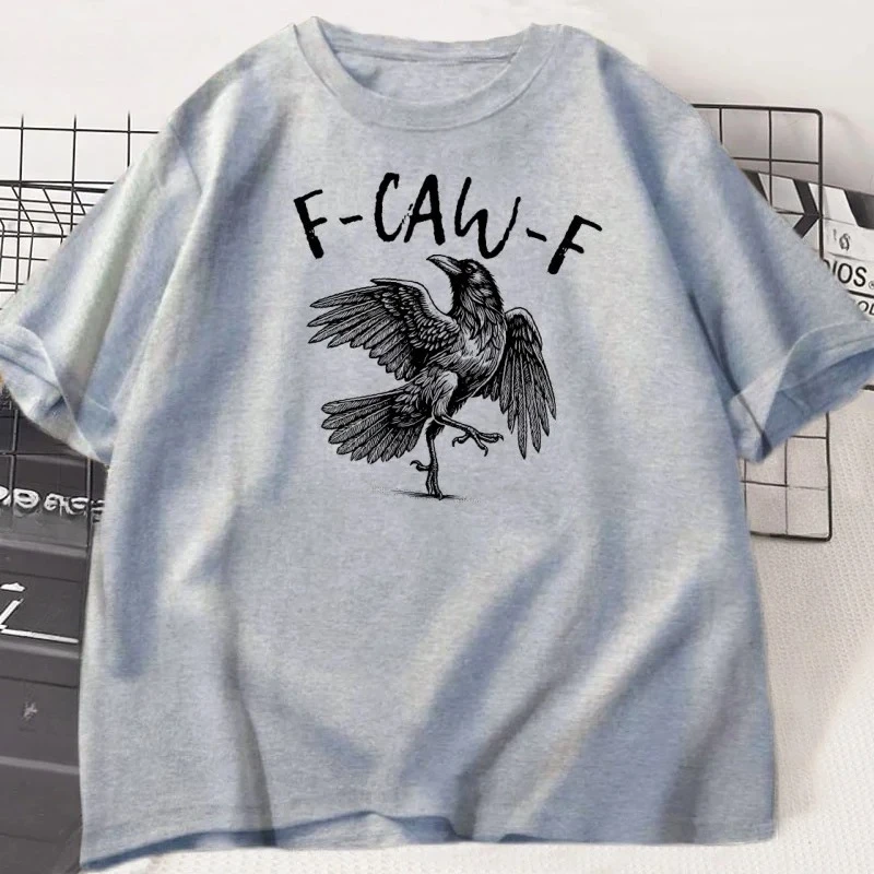 เสื้อยืดลายอีกาตลก เสื้อยืดคนรักอีกาดำ เสื้อยืดแขนสั้นสไตล์โกธิค เสื้อยืดแฟชั่นลายกราฟิก เสื้อยืดผู้หญิง เสื้อผ้าสตรีทแวร์ Y2K