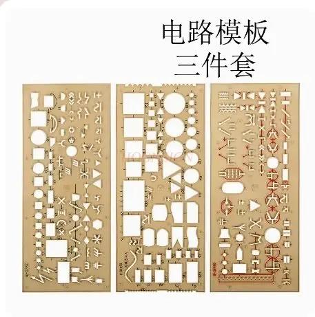 3pcs Circuit Template Drawing Tool Electrical Building Electrician Design Circuit Construction Drawing Template ruler