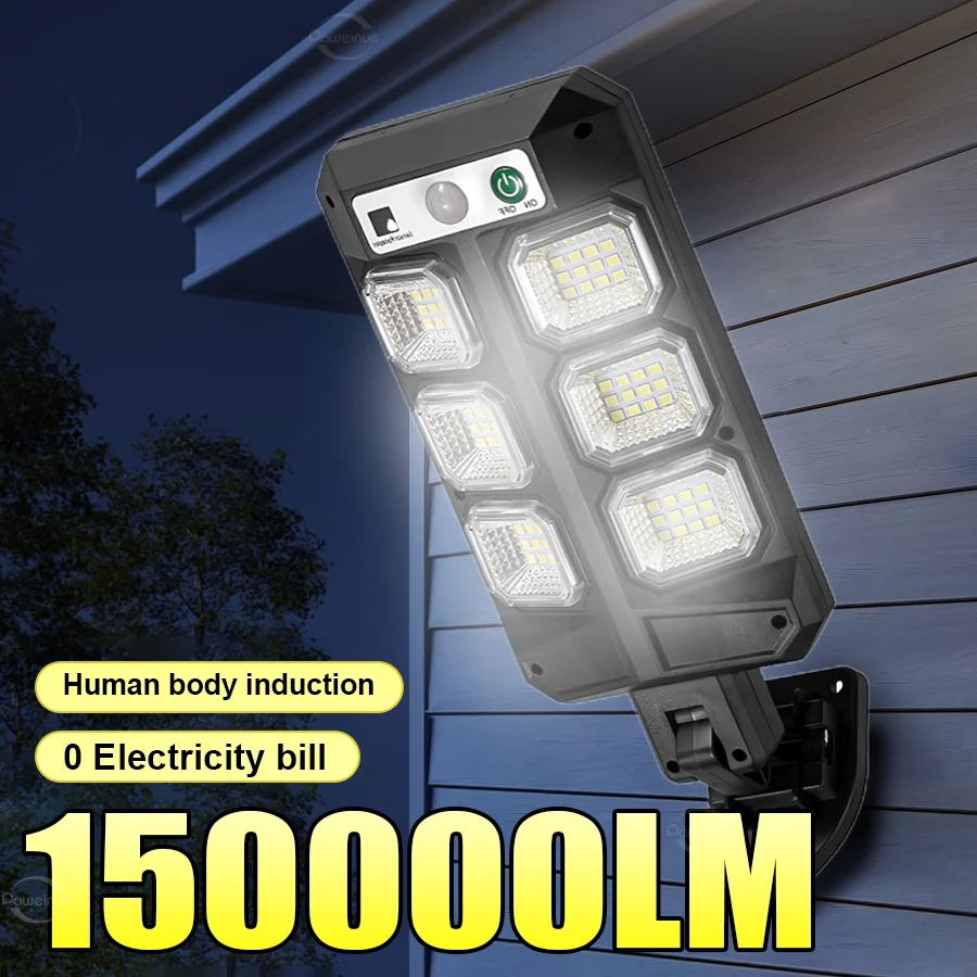 

150000LM High Poweful Solar Light Super Bright Solar LED Street Lamp 3 Mode Motion Sensors Garden Lights Outdoor Villa Wall Lamp