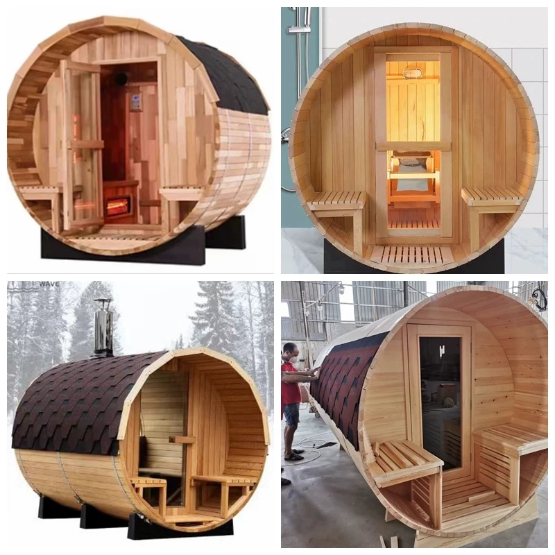 JCHousehold في الهواء الطلق غرفة ساونا هيملوك طبلة خشبية أربعة أشخاص غرفة البخار فيلا مخصصة ستة أشخاص متعدد الأشخاص فناء البخار