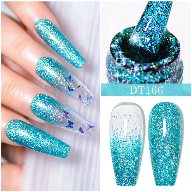 半永久的な光沢のあるマニキュア,ヌード効果,きらびやかな効果,浸漬,UVジェル,マニキュアアート,7ml