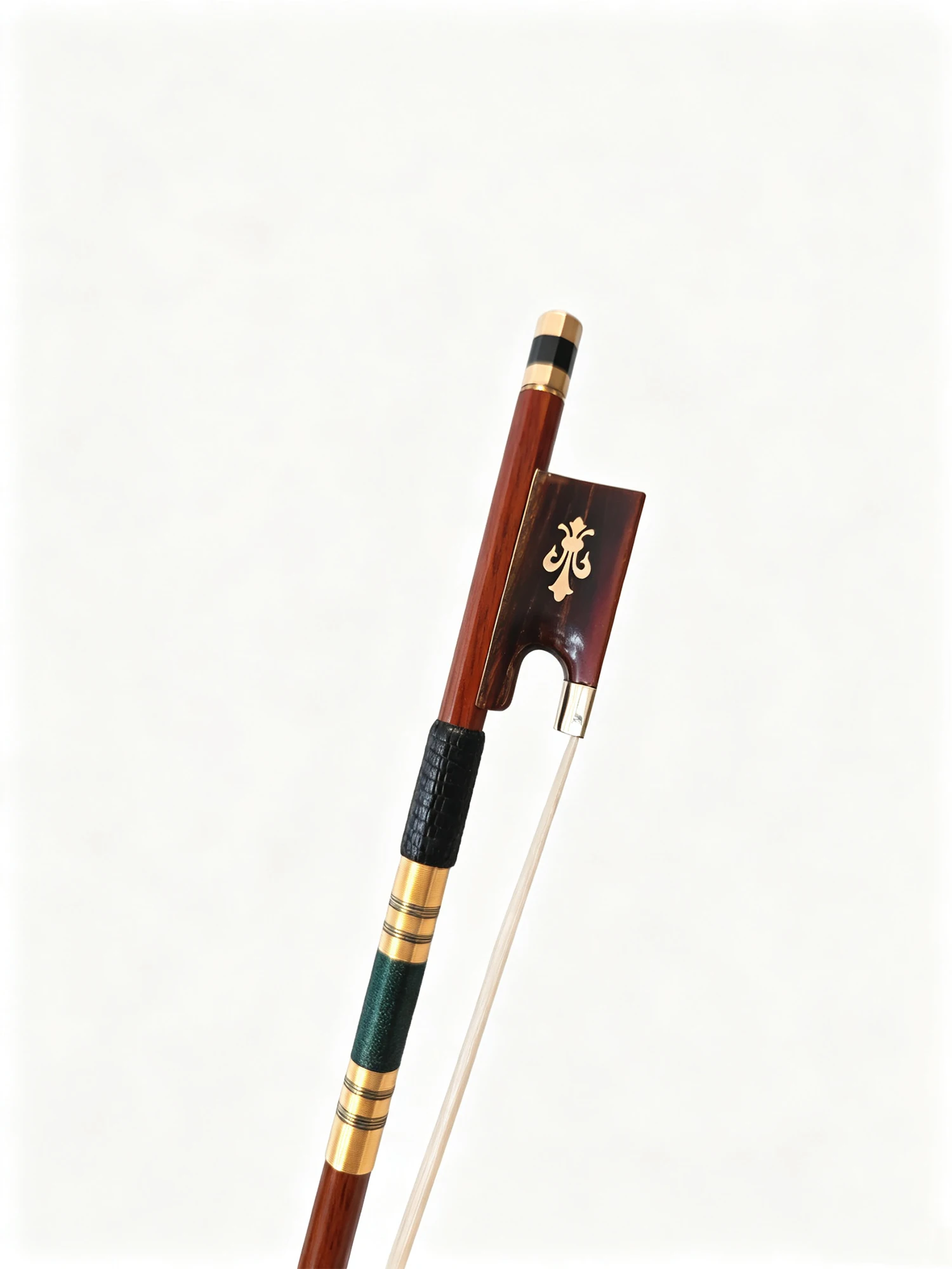 High-Quality Violin Bow 4/4, Ebony Wood with Carved Inlays, Wrapped in Snakeskin, Colorful Shell Carving, Good Elasticity, Does Not Deform