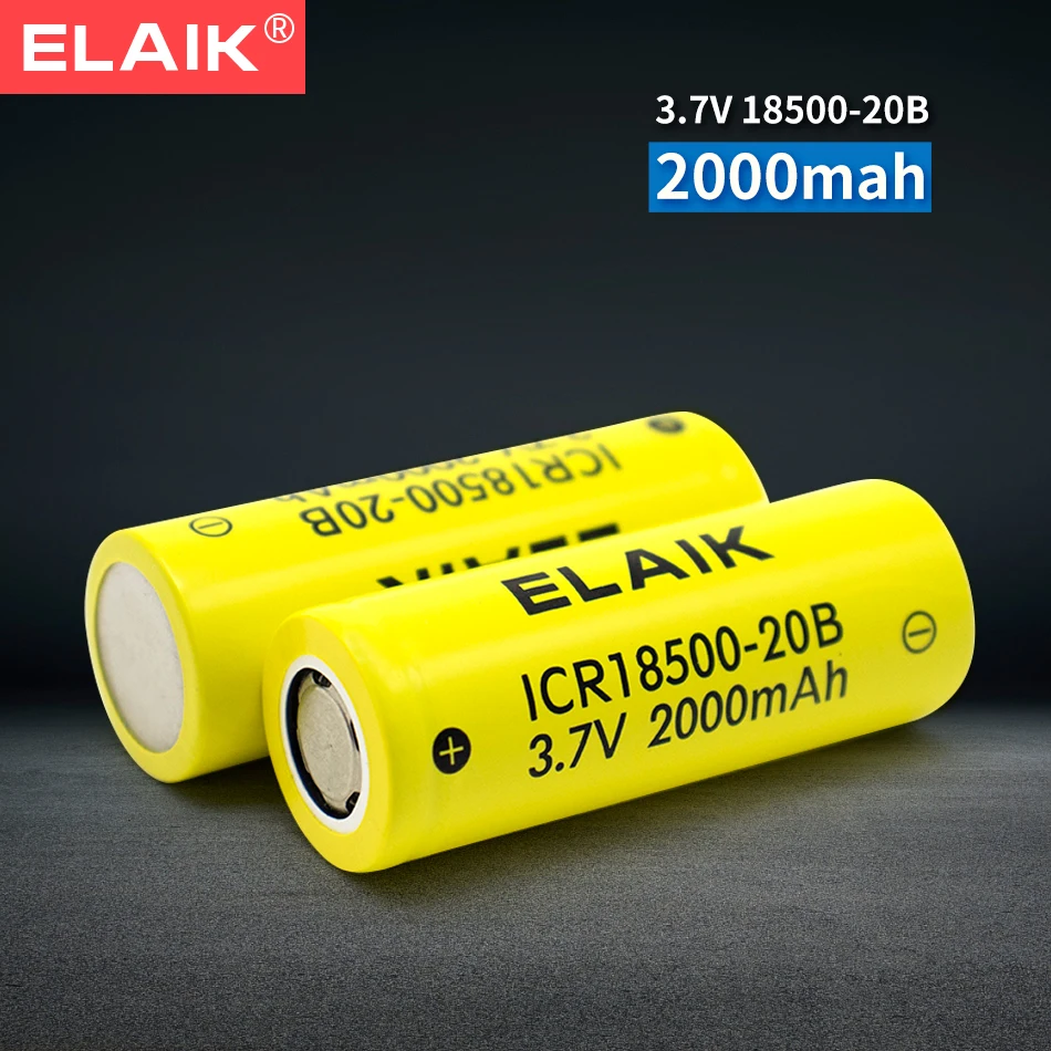 3.7V 2000mAh 18500 rechargeable lithium battery ICR18500-20B 3.7V strong light flashlight anti-light special lithium battery