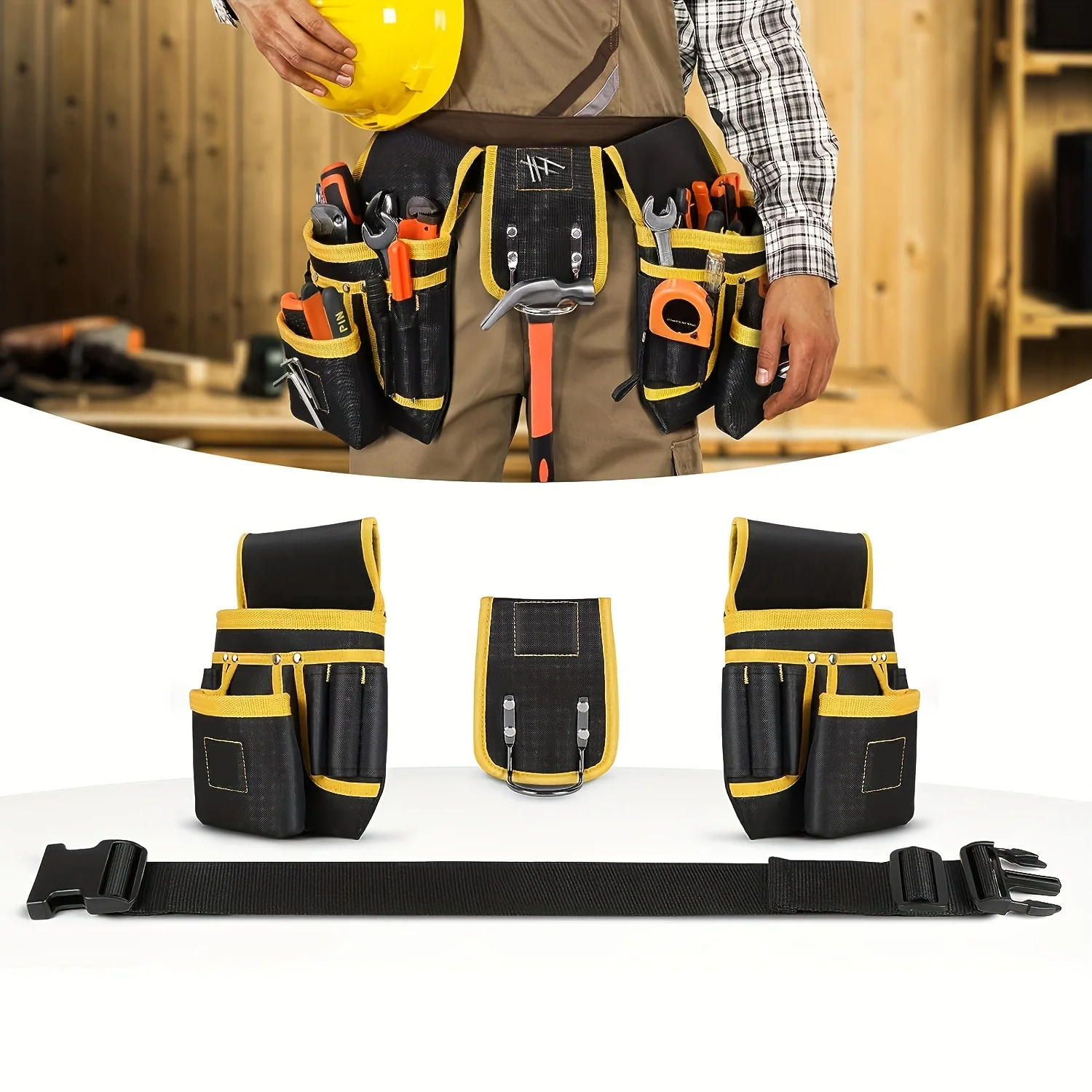 1pcs Magnetic Tool Belt with 26 Straps Heavy Duty Tool Bag for Carpenter Electrician Construction Removable Mens Work Belt Gift