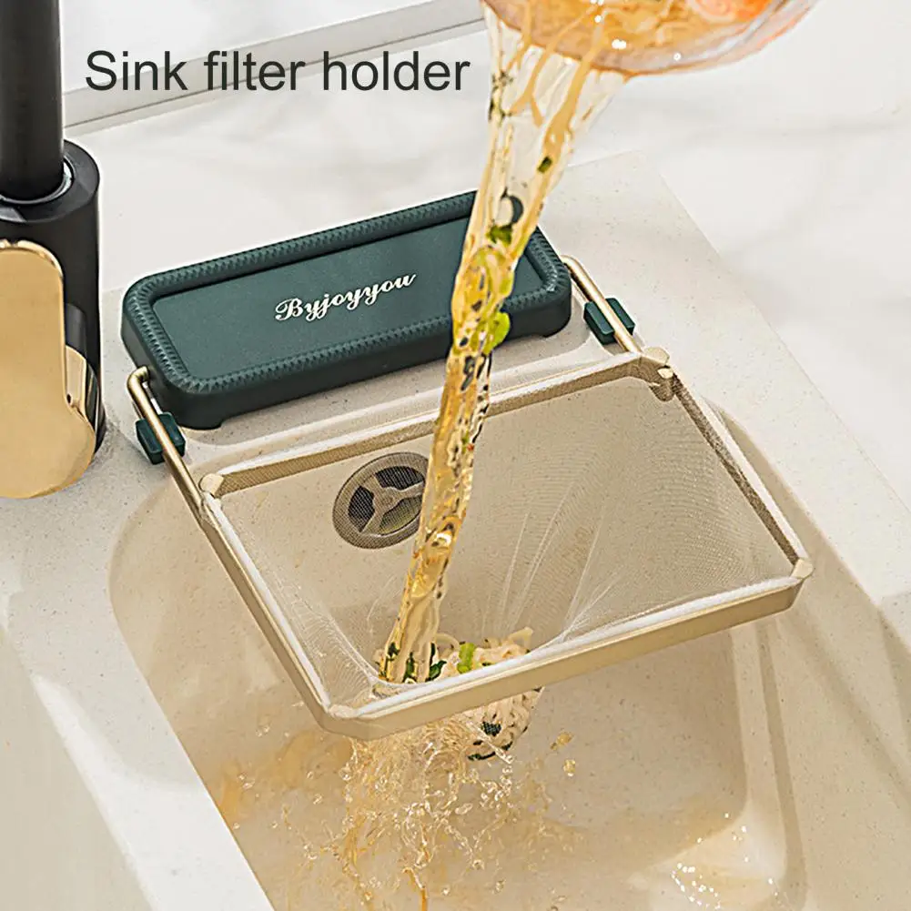Convenient Sink Drainage Rack  Foldable Paste Firmly Sink Drain Rack  Sink Leftover Filter Rack Garbage Mesh Bag Waste Basket