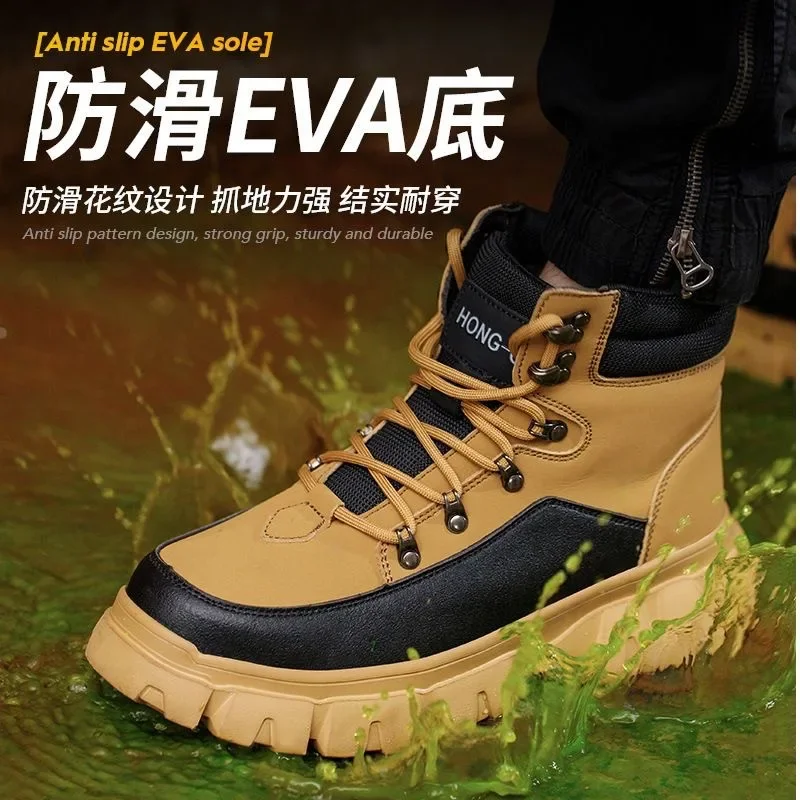 

2025 Work Boots Indestructible Safety Shoes Men Steel Toe Shoes Puncture-Proof Sneakers Male Footwear Shoes Non Slip Work