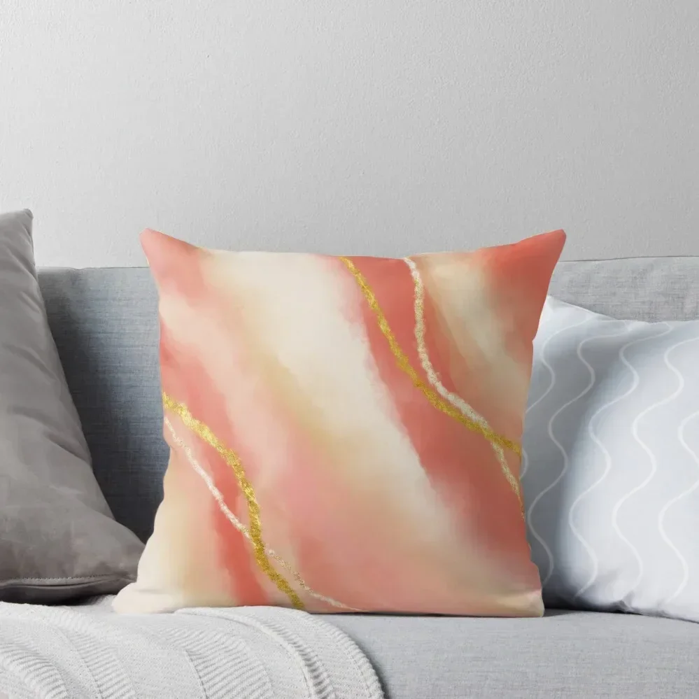 

peach agate Throw Pillow Bed pillowcases Christmas Pillows Marble Cushion Cover Sofa Cover pillow