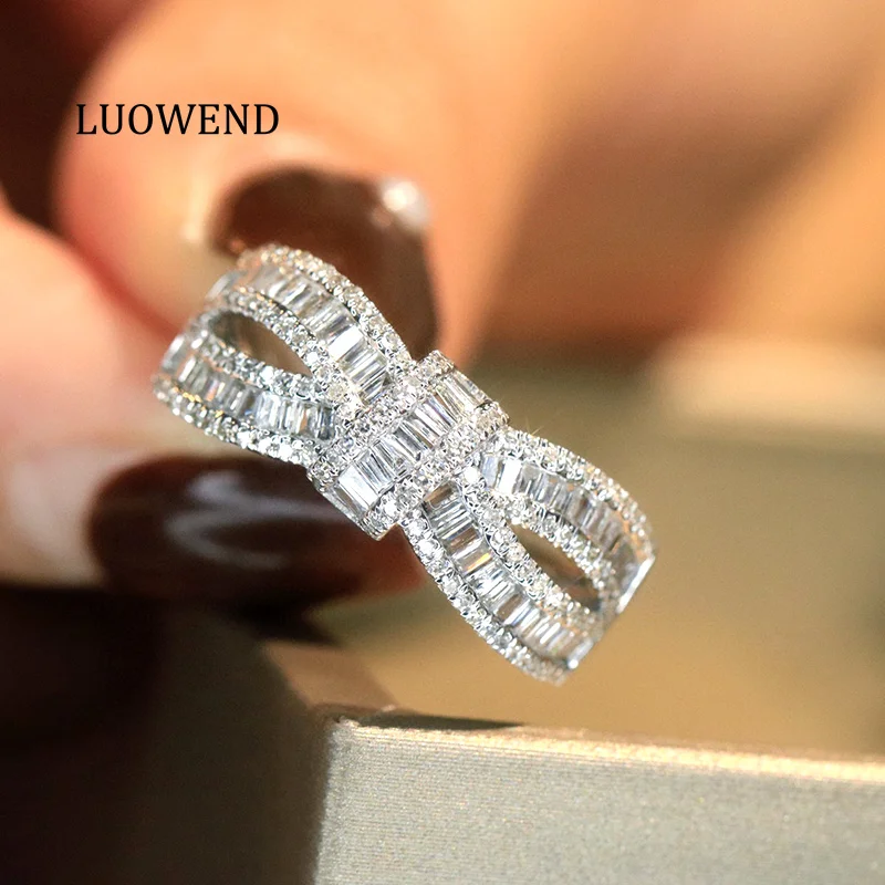 

Кольца LUOWEND из 100% белого золота 18 карат, роскошный дизайн, обручальное кольцо с настоящим натуральным бриллиантом 0,70 карата для женщин, ювелирные изделия для вечеринок