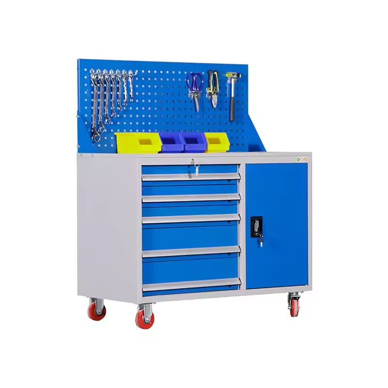 20254-Drawer Mobile Workshop Tool Cart Storage Cabinet  Panel Mobile Tool Chest on Wheel  Metal Design