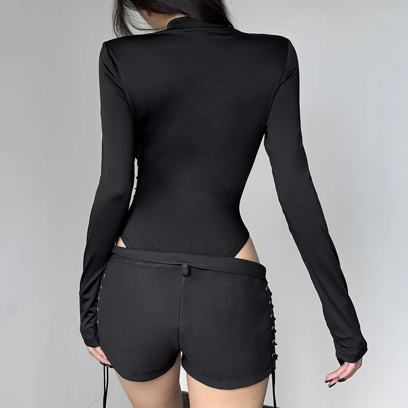 2026 New Vintage Women's Sexy Streetwear Tops Dark Gothic Grunge Harajuku Snake Print Long Sleeves Round Neck Women Bodysuits