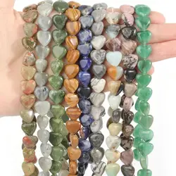 Natural Lapis Lazuli Rose Quartz Red Jasper Stone Beads Love Heart Shape DIY Jewelry Bracelet Making Wholesale Gifts 11x10mm