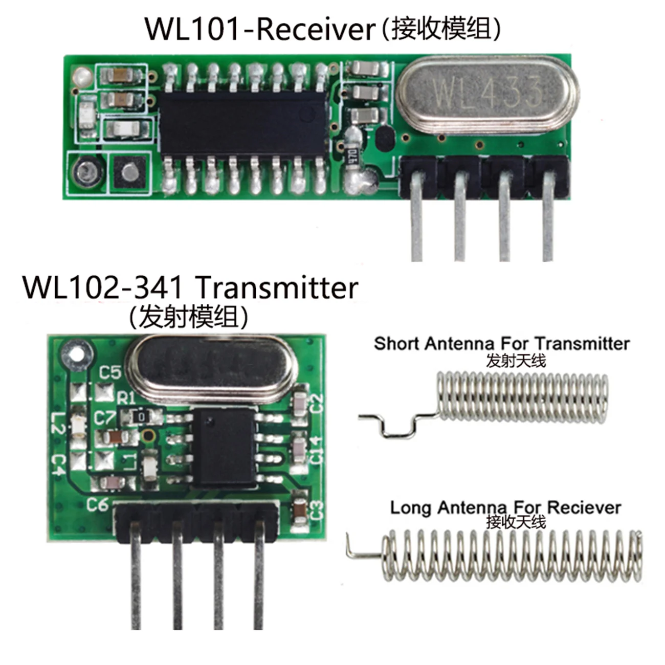 1 Set Of Radio Frequency Module 433 MHz Superheterodyne Receiver And Transmitter Kit, Wireless Radio Frequency Transceiver Modul