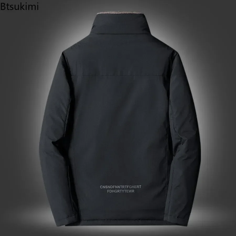 2025Men's Autumn Winter Windproof Warm Thick Fleece Jackets Coat Mens Casual Outerwear Classic Jackets Parkas Male Plus Size 5XL