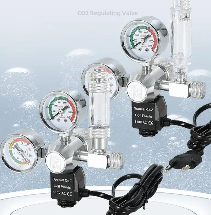 

Aquatic Tank Carbon Dioxide Pressure Reducing Valve Co2 Large Double Meter Cylinder Bubble Meter Gas Cylinder Solenoid Valve Set