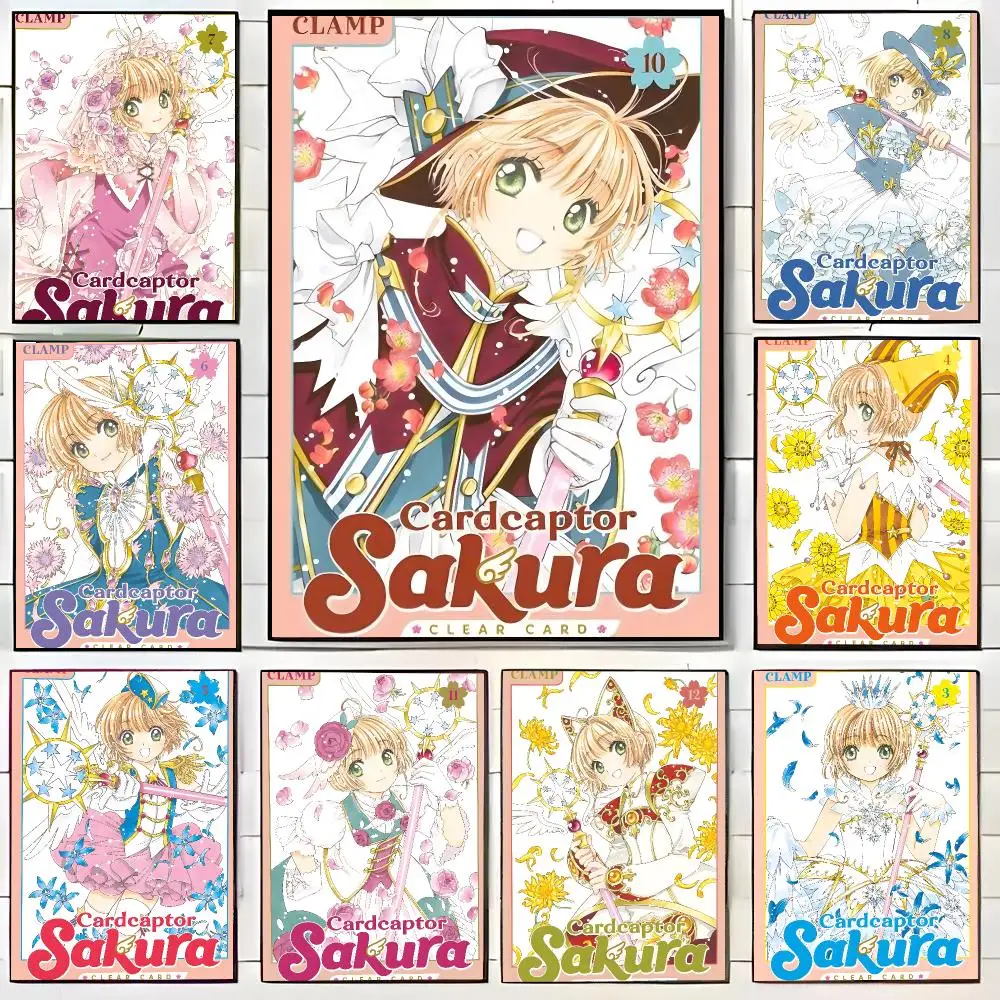 Hot Anime C-Cardcaptor Sakura Poster HD Home Decor Sticky Wall Waterproof Home Living Room Bar Aesthetic Decor