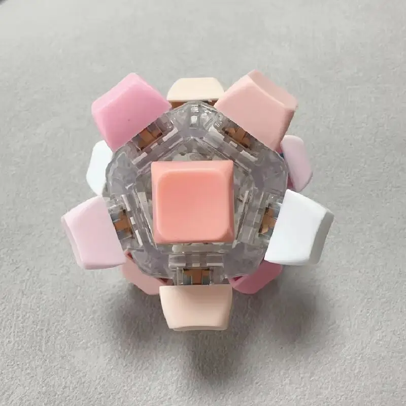 Decompression Button 12 Key Cube Ball Decompression Button Keyboard Ball Fingertip Press Button Axis Tester Toy Surprise image 5