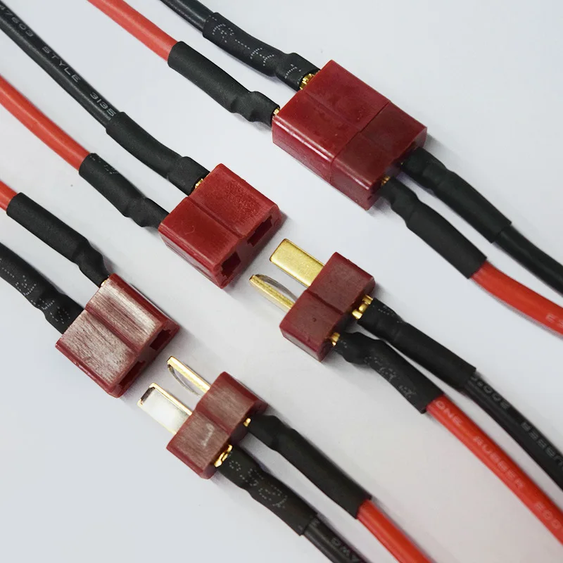 Conector Deans T, conector macho hembra, 10cm, 12AWG, extensión de alta calidad, Cable de silicona, Cable de conexión de batería, venta al por mayor