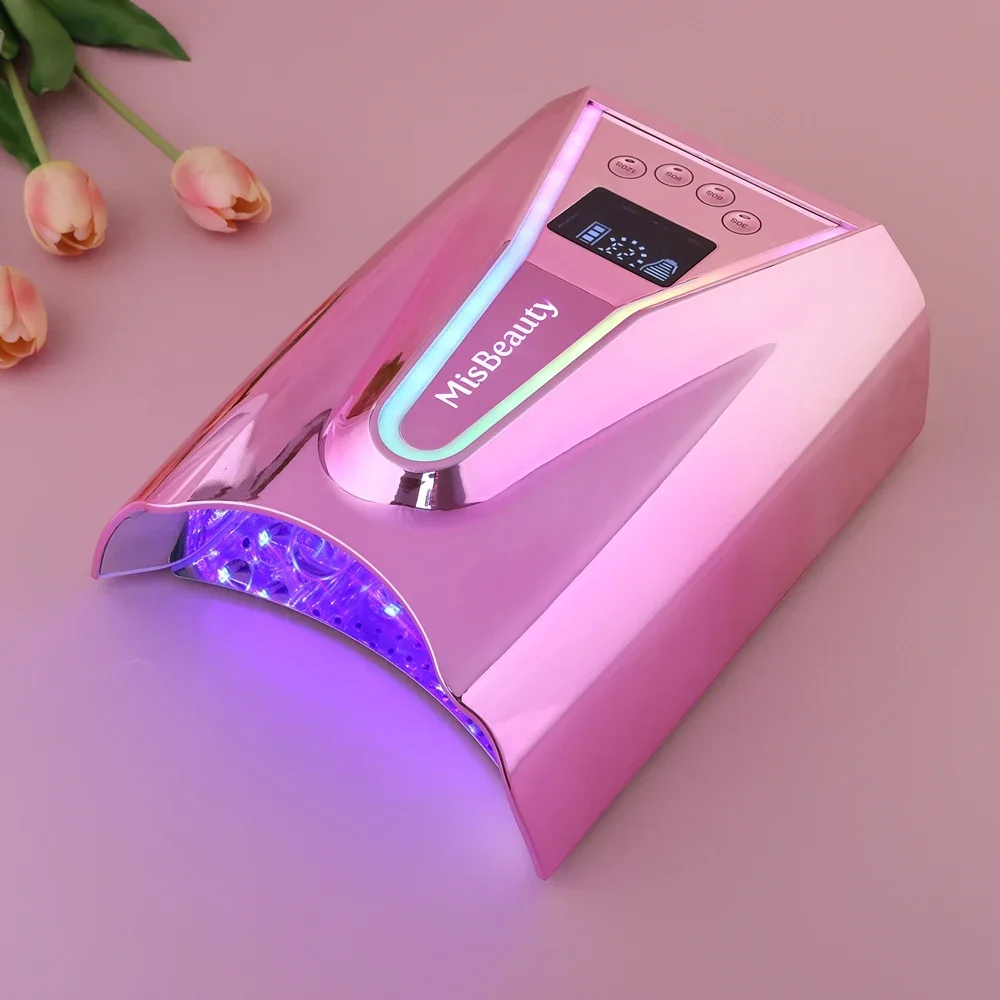 2024 Factory Price New Arrival New Design Wholesale High Power 128W Fast Cordless Rechargeable Uv LED Nails Lamp Nail Dryer