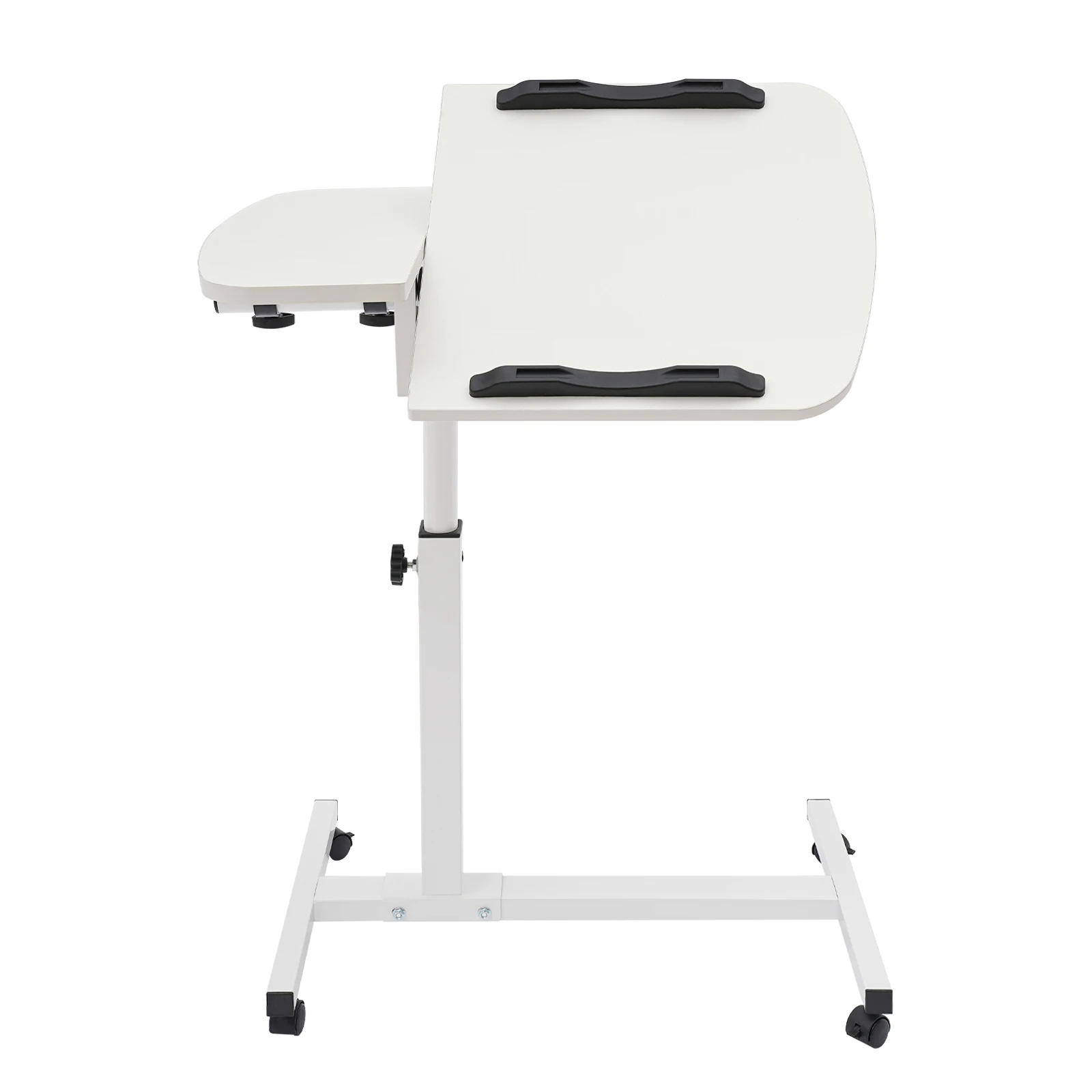 Rollbarer Laptop-Ständer Schreibtisch 360° ° Drehbarer Tisch mit verstellbarer Höhe, ergonomisch, weiß, für das Heimbüro – Detail 7