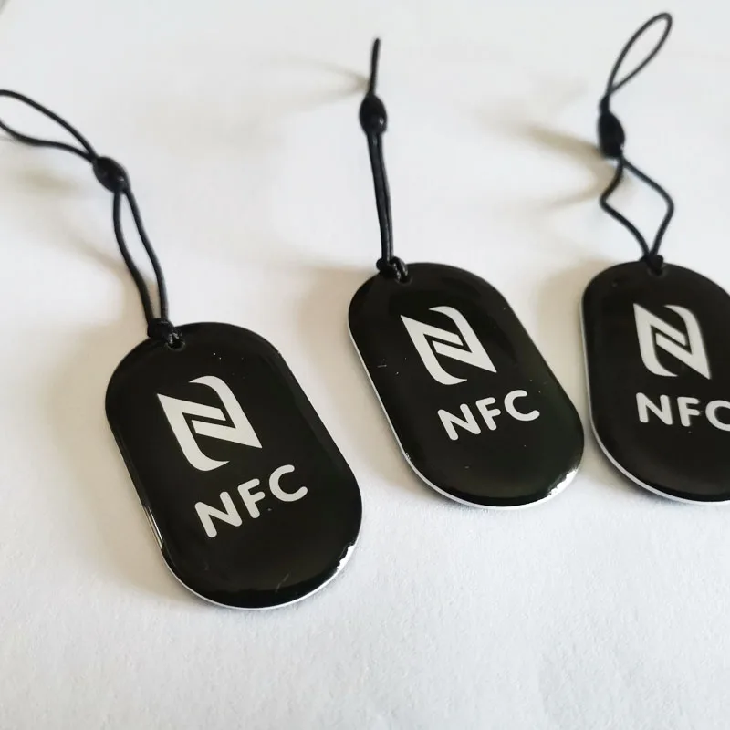 NFC Tags for All NFC Enabled Phones Ntag213 Epoxy RFID Card 13.56MHz Token with Rope Waterproof