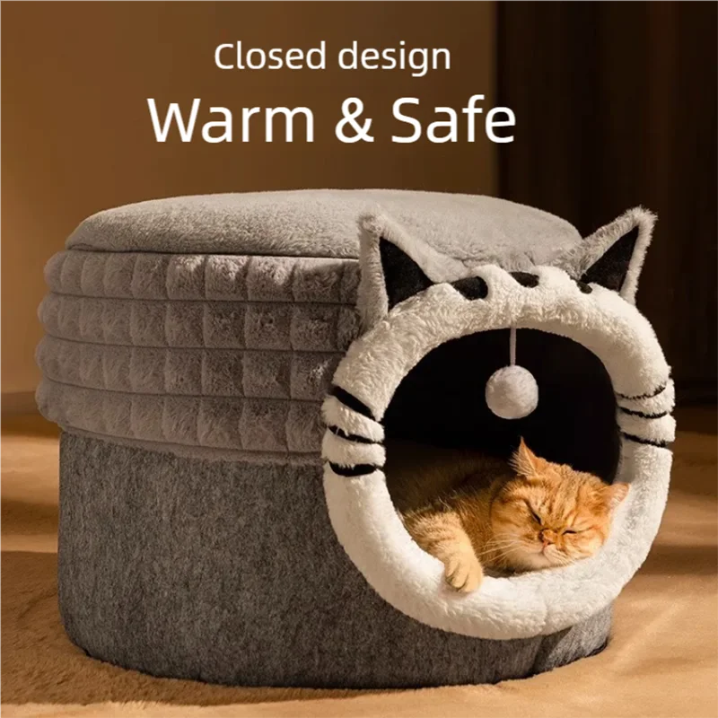 

Cat Nest Winter Warm Closed Cat Four Seasons Universal Security Avoidance Nest Kitten Pet Nest Winter Cat Bed