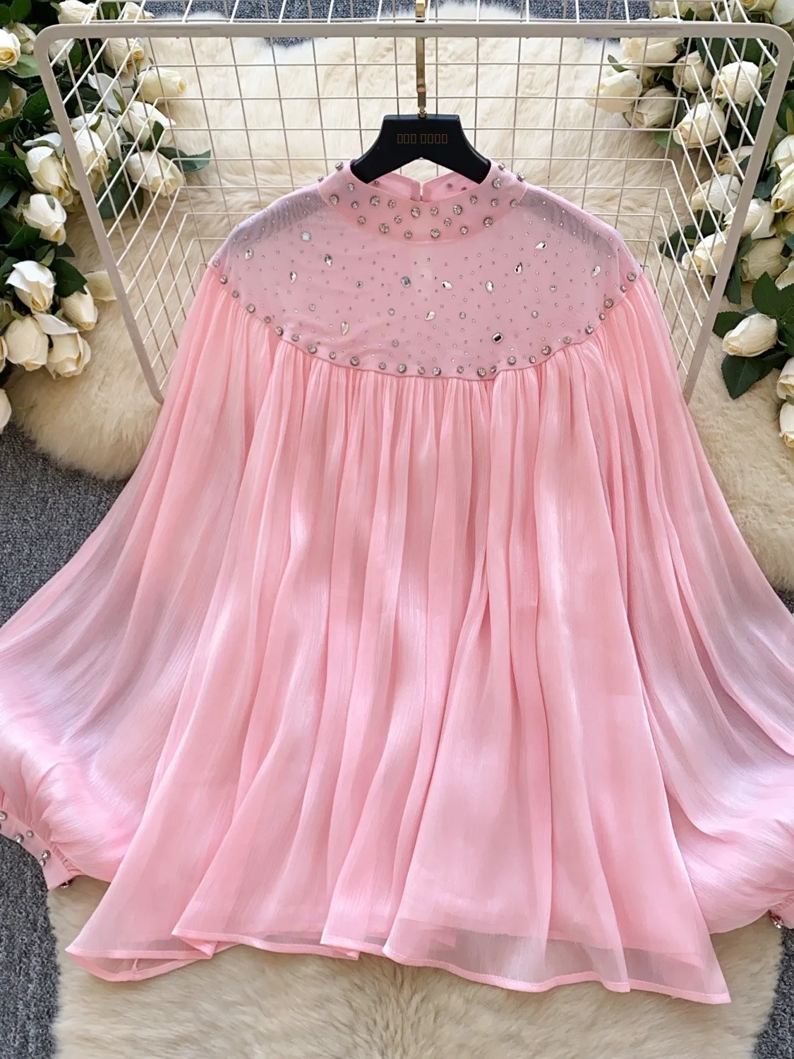 Ele Lantern Sve irt Women's Loose Fit Polyester Fiber Long Sve Breathable Korean Sle Office Wear  Color