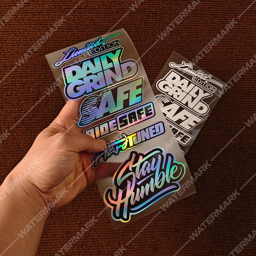 

6Pcs/Set Holographic Vinyl Stickers, Humble Limited Exterior Decor for Car, Truck, Motorcycle and Laptop