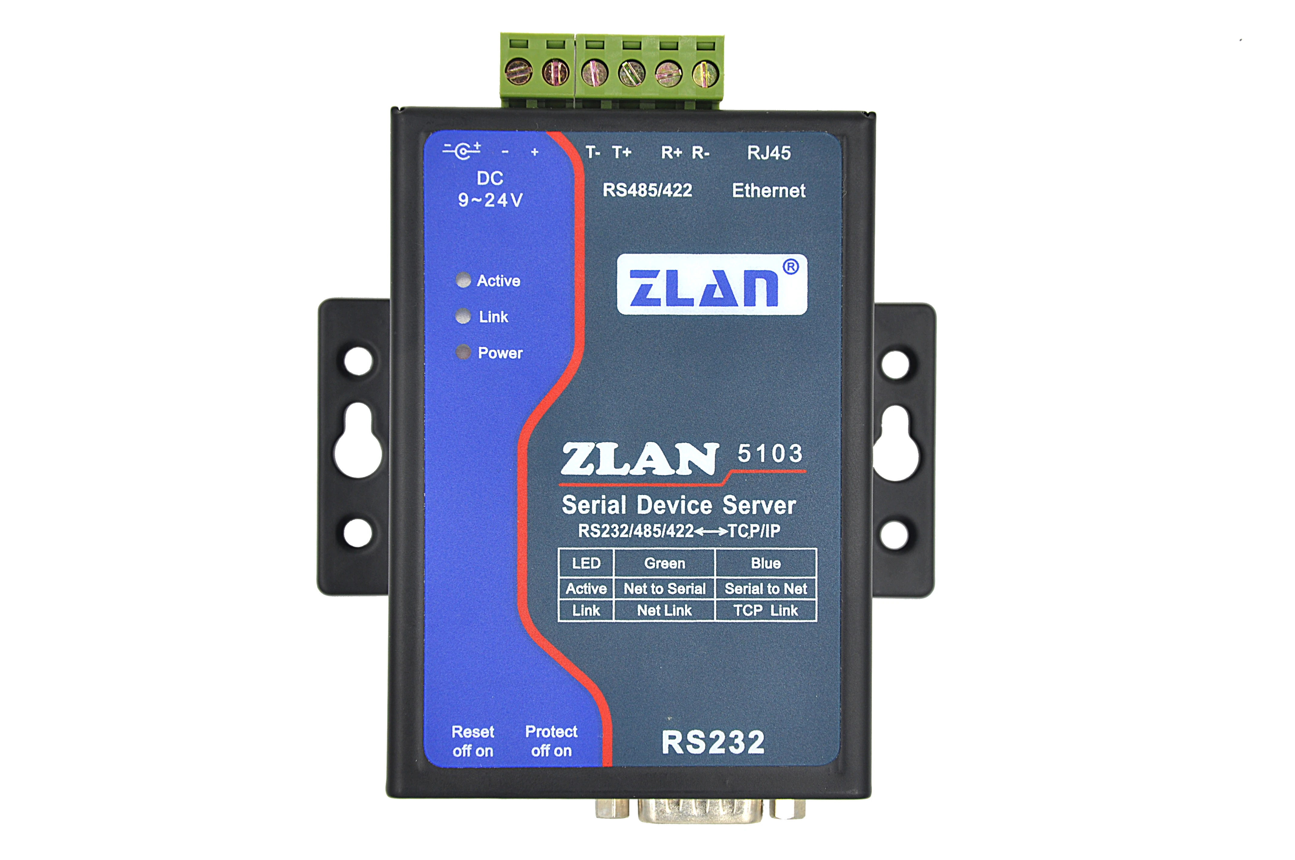 

ZLAN5103 RS232 RS485 RS422 to Ethernet Serial Device Server RJ45 TCP IP LAN Converter