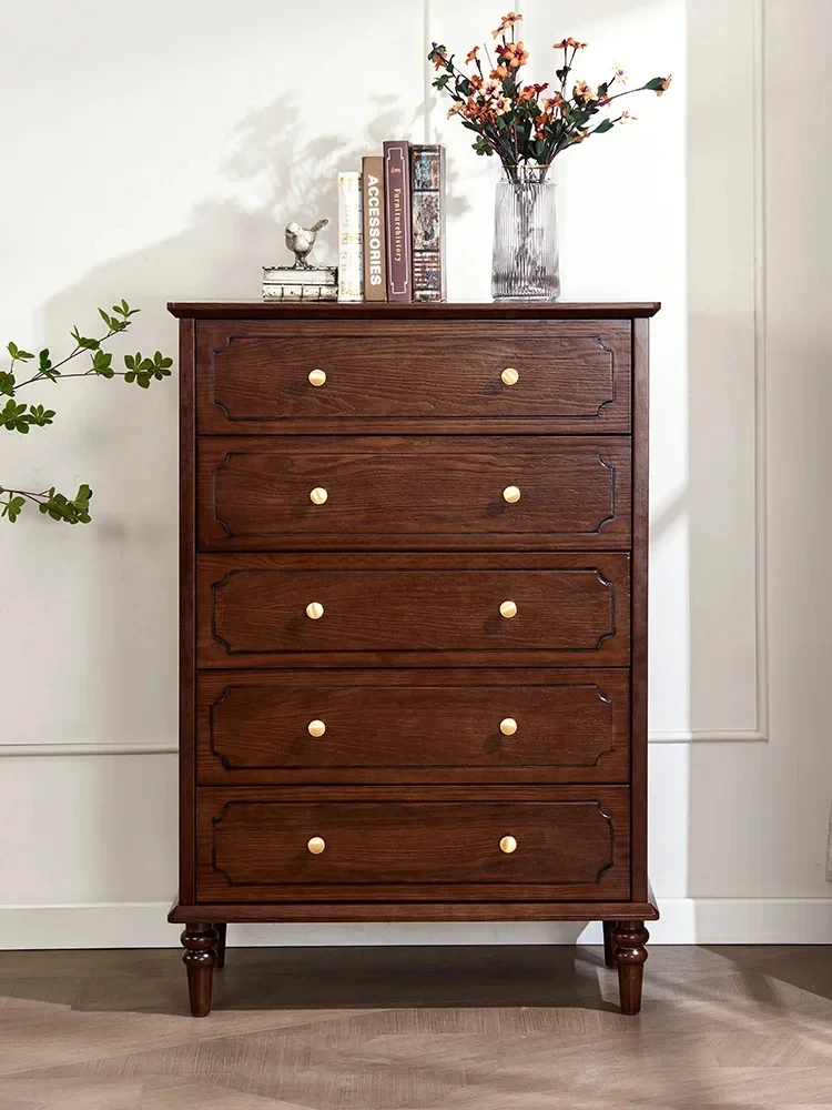 

Small apartment American solid wood chest living room retro multi-functional locker