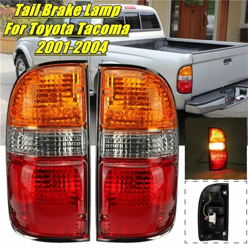 Luces traseras cromadas con arnés y bombilla para Toyota Tacoma, 1 par, 2001-2004