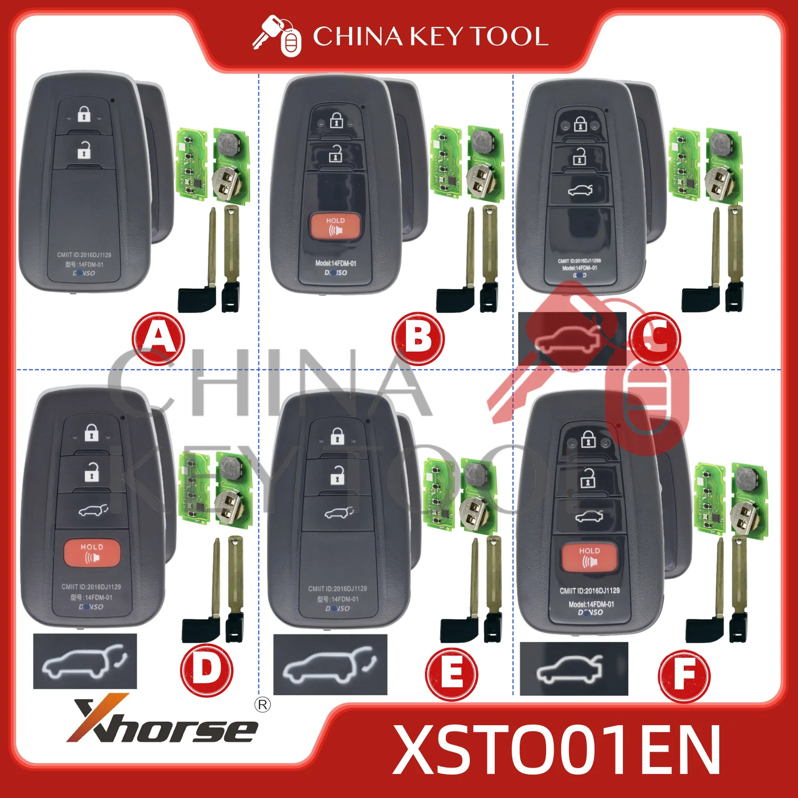 1PCS Xhorse XSTO01EN Global Version For Toyota XM38 Smart Key 4D 8A 4A All in One with Logo for VVDI Support Renew