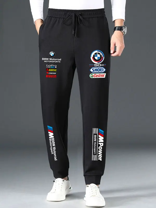 

Loose Straight Leg Men's Casual Pants JDM Evo Racing T orm Trendy Sports Faion Print Polyester Blend