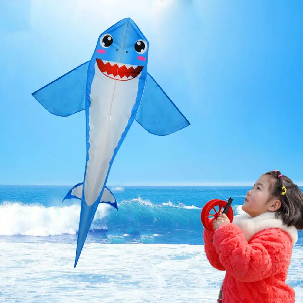 Outdoor Adventure Kite Shark-shaped Cartoon Animal Kite for Kids Adults Lightweight Easy to Fly Large Size Recreational Flying