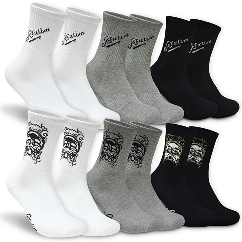 sefulim Athletic Socks ，6 Pair Pack Socks Cushioned Athletic Sports Crew Socks for Men & Women