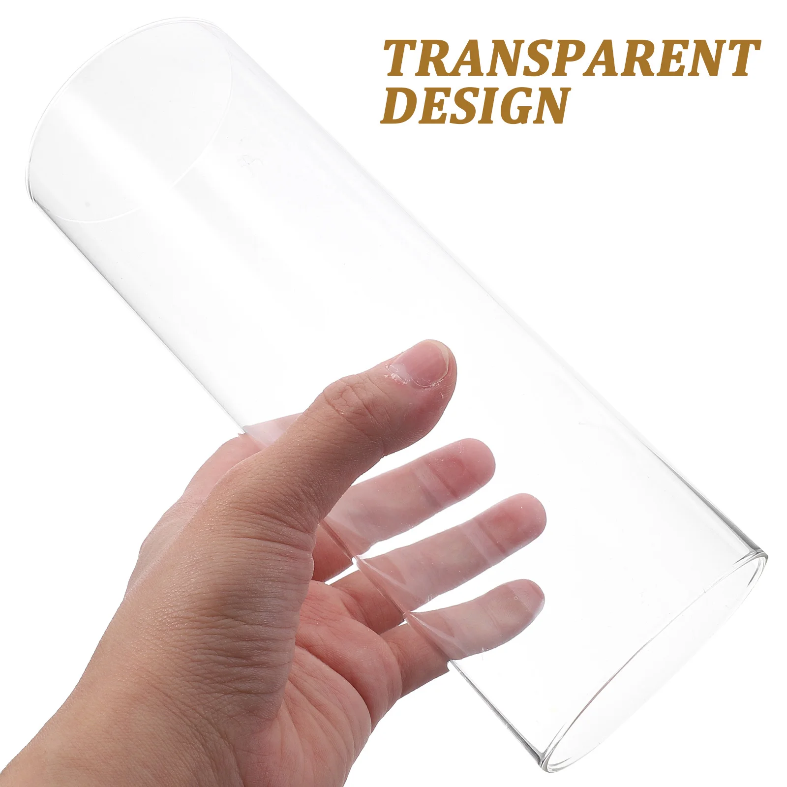 

4Pcs Cylinder Glass Covers High Borosilicate Transparent Protective Windproof Shades for LED and Wax