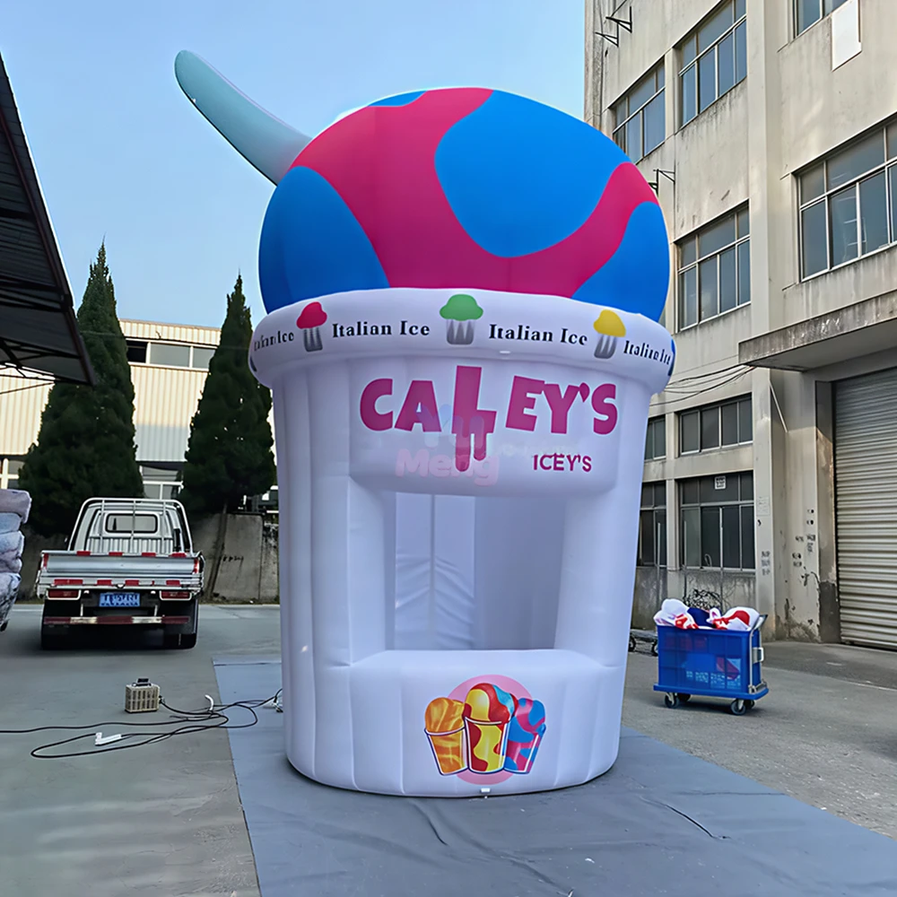 

Customizable Ice Cream Shaped Tent, Outdoor Awning, Food Stall Kiosk With Blower