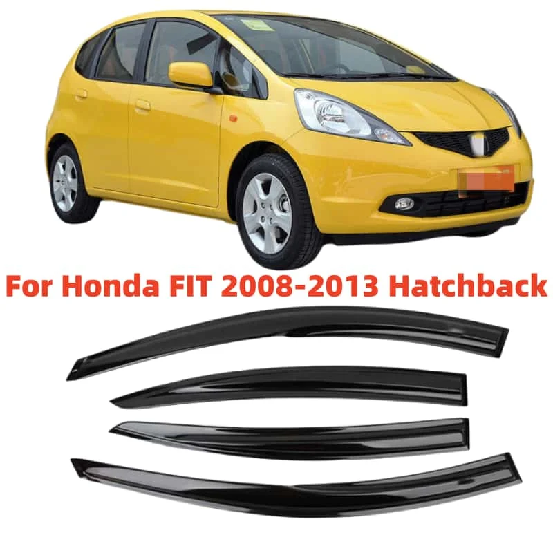 For Honda FIT 2008 2009 2010 2011 2012 2013 Window Visors Rain Guard Deflector Weathershield Moulding Trim Cars Accessories