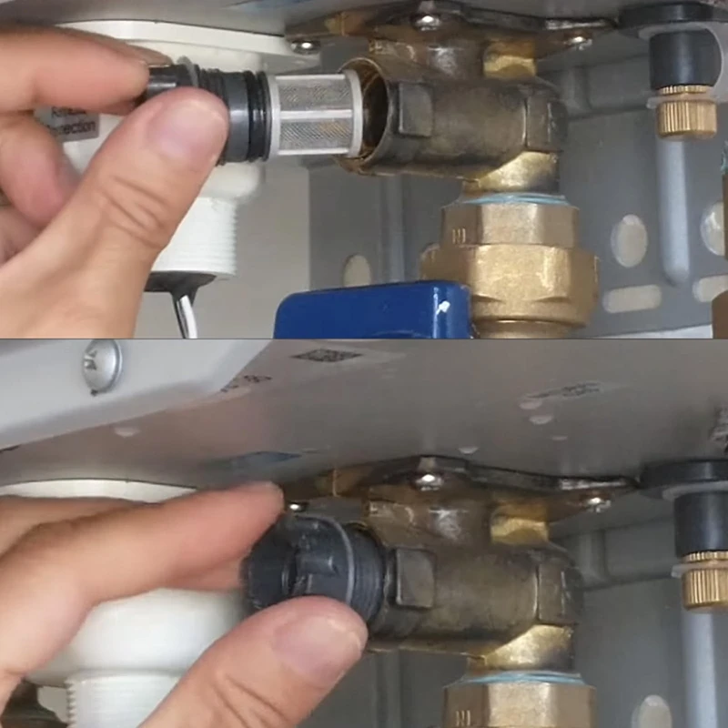 AS94-H98-510-S Parti del filtro dello scaldabagno istantaneo e 1 strumento di rimozione del filtro di ingresso per scaldabagno istantaneo