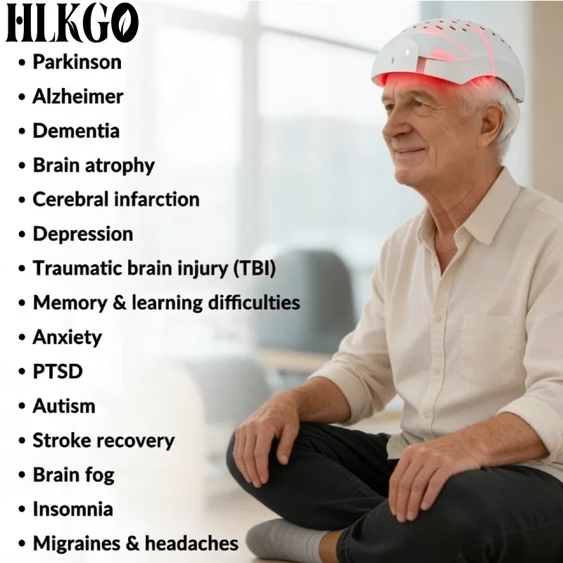 Professional 1070nm Infrared Light Therapy Helmet 1-20000Hz Adjustable for Brain Injury Anxiety PTSD Cognitive Enhancement view 2