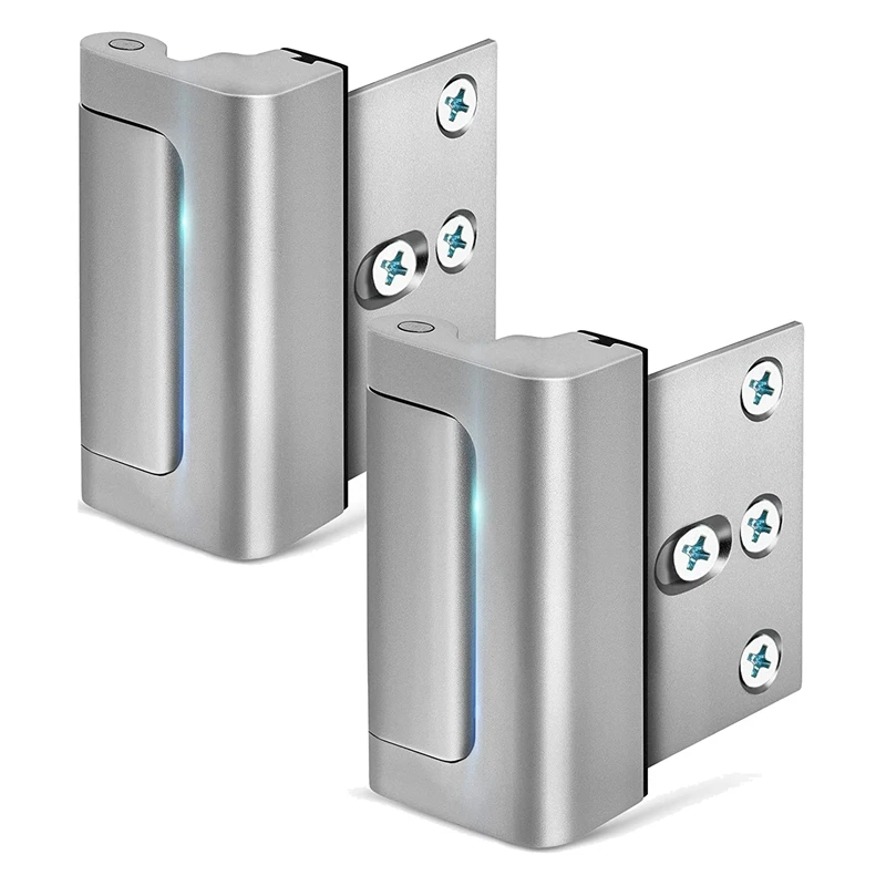 

Safety Door Lock Child Proof Door Reinforcement Lock With 3 Inch Stop (Silver-2 Bag)