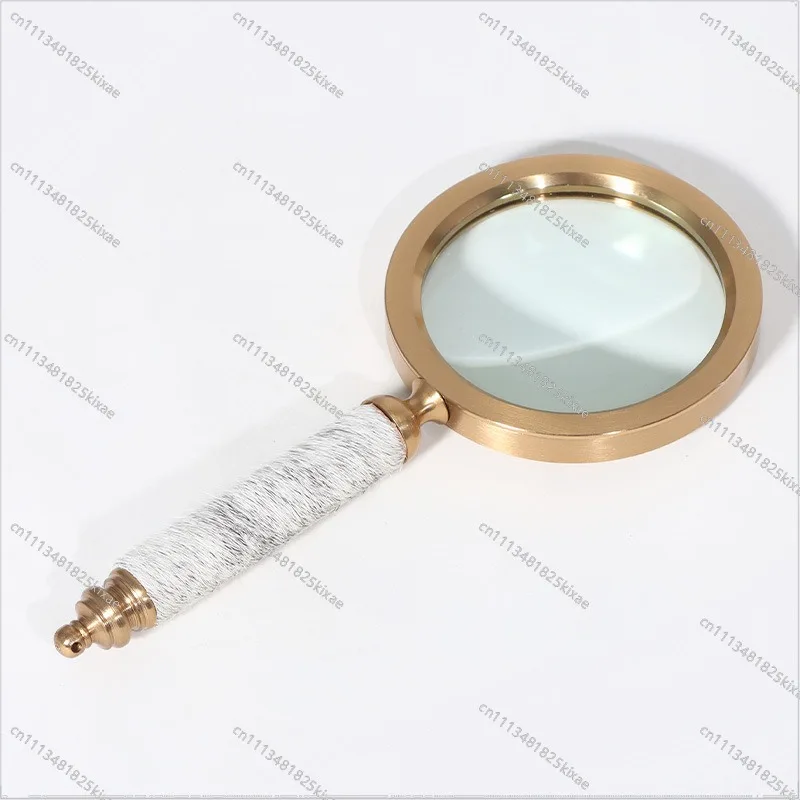 For Creative Modern Horsehair Decoration Bronze Magnifying Glass Home Model Room Decoration Ornament
