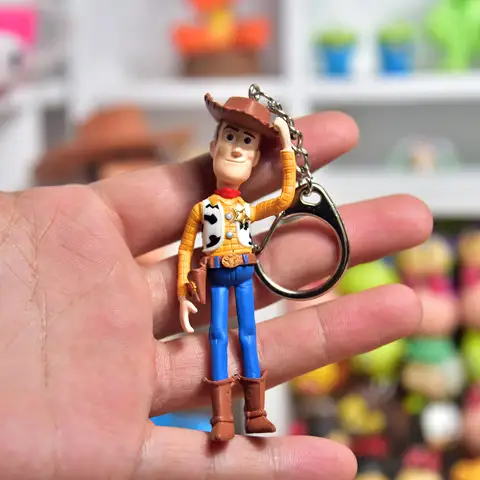 Cute Toy Story Woody And Buzz Lightyear Doll Keychain Bag Cartoon Pendant Anime Figure Accessory For Birthday Gift