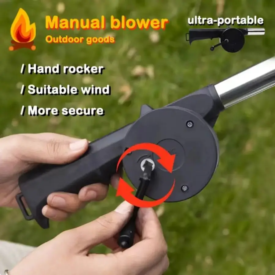 1 Piece Hand Blower Small Manual Hair Dryer Barbecue Combustion Portable Mini Outdoor Home Picnic Barbecue