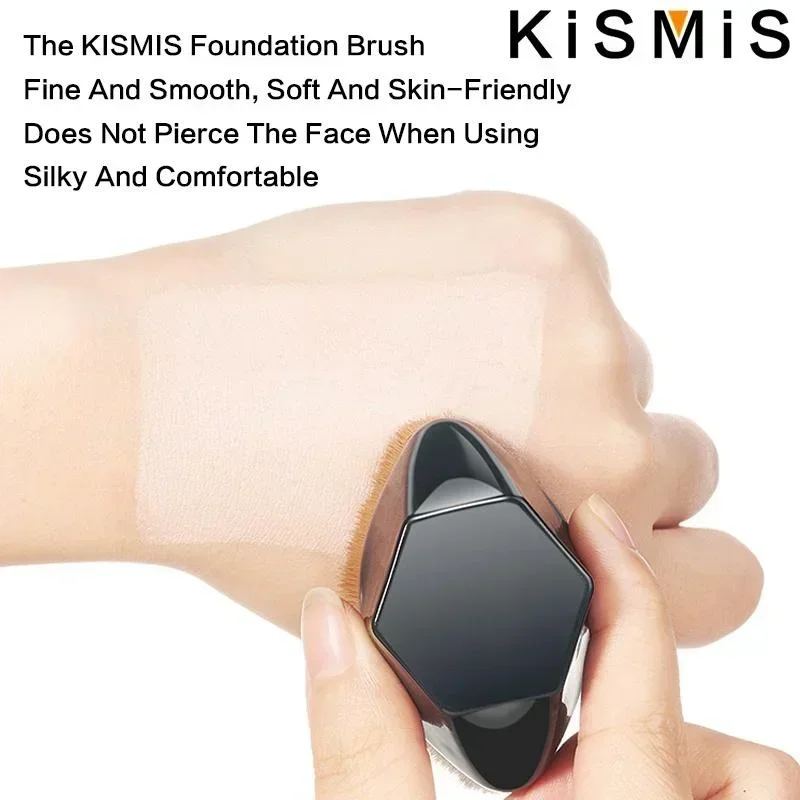 Pennello Kabuki per il viso esagonale ad alta densità con parte superiore piatta per applicazione di trucco in crema liquida in polvere impeccabile