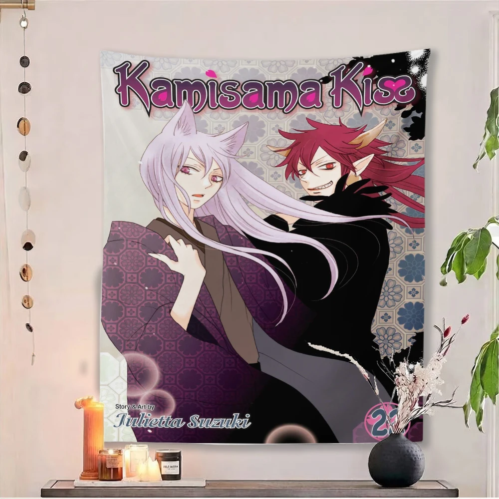 Tapiz de Kamisama Kiss con Tomoe y Akura-ou, Decoración de Pared de Anime, Decoración de Habitación con Manga Japonesa para Dormitorio de Fans