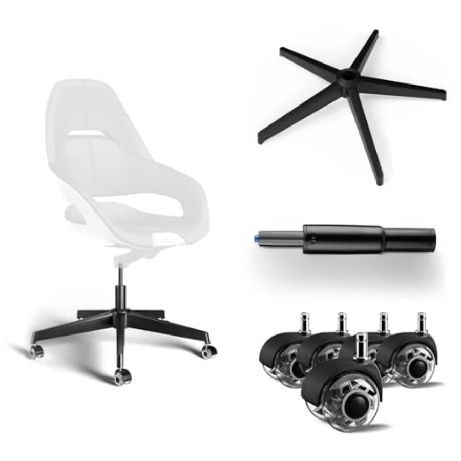 

Office Chair Base Replacement Bundles, Heavy Duty 2500LBs, Reinforced to Repair Swivel Gaming Chair Bottom Part with 5 Universa