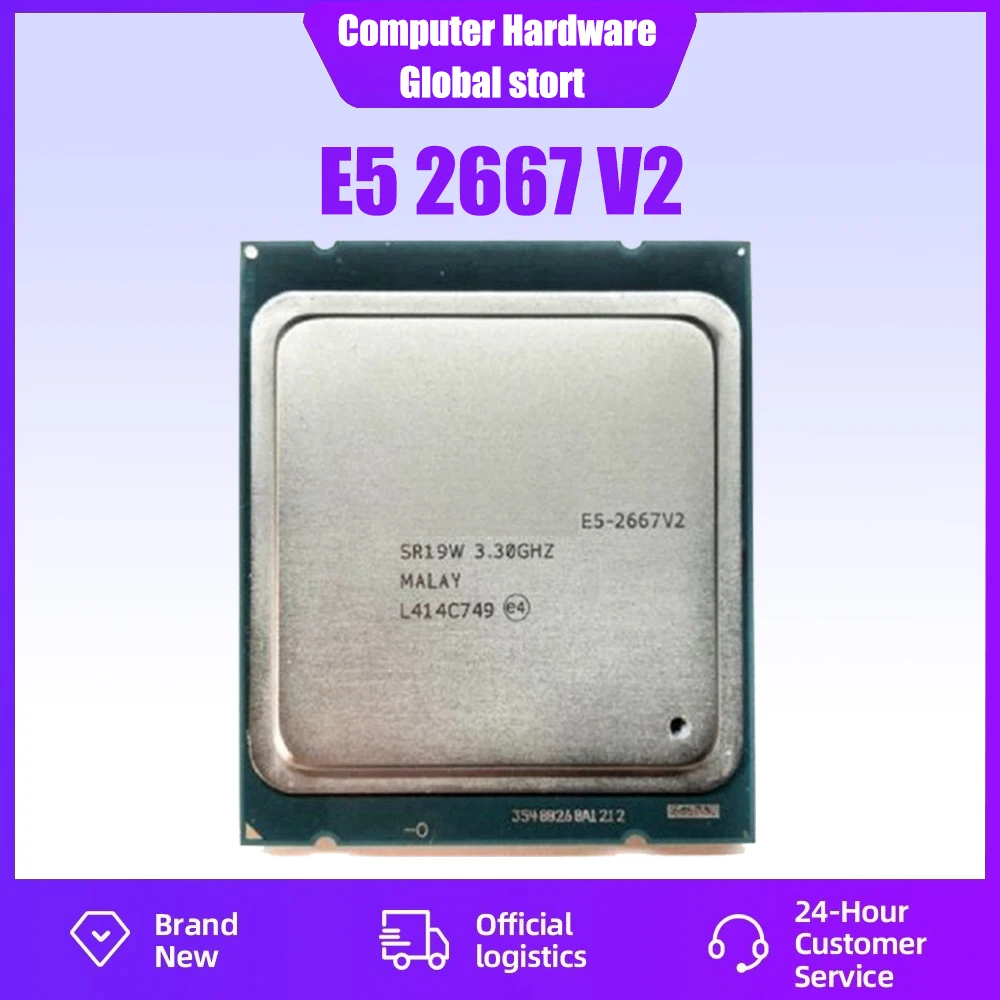 Used  XEON E5 2667 V2 SR19W CPU 8 CORE 3.3GHz 25M 130W LGA 2011 PROCESSOR