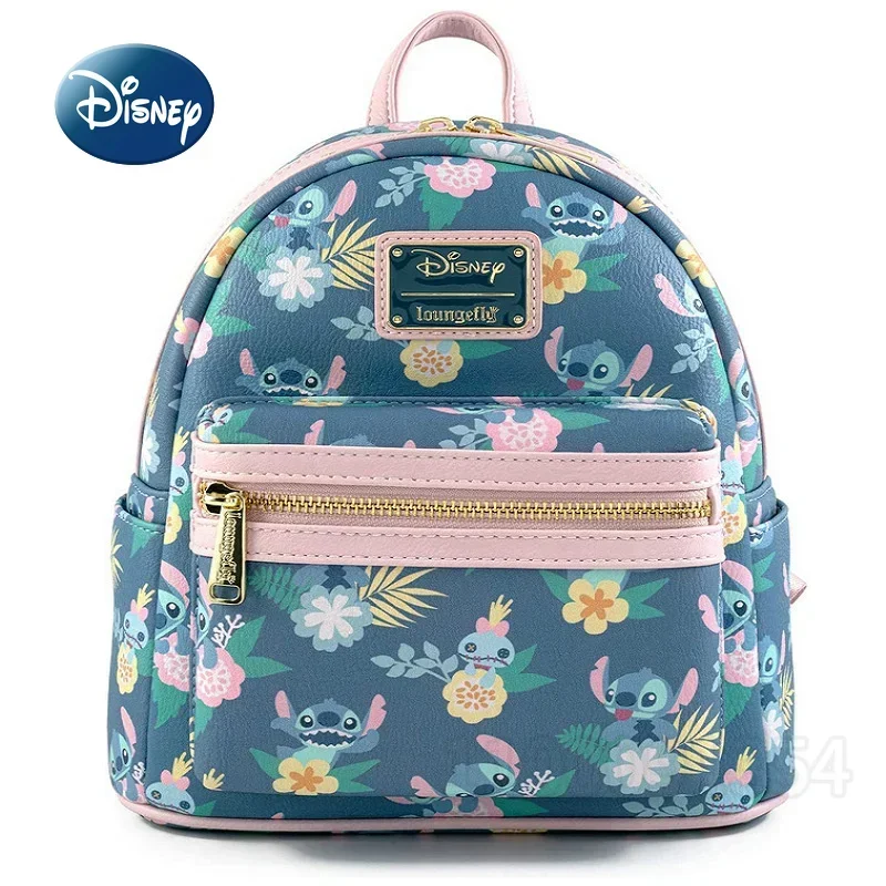 Disney Stitch New Loungefly Mini Backpack Luxury Brand Original Women's Backpack Cartoon Cute Children's Schoolbag High Quality