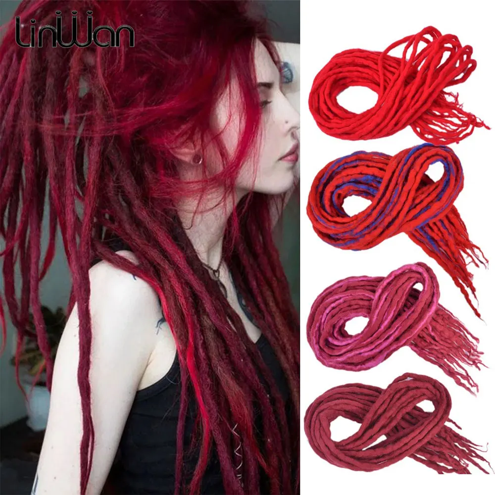 Synthetische Dreadlocks Gehaakt Haar 20Inch Zachte Wollen Dread Locs Handgemaakte Vlechten Haarverlenging Voor Afro Vrouwen Hiphop Stijl